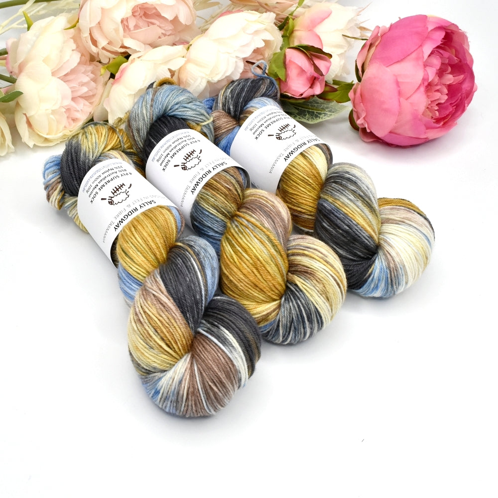 4 ply Supreme Sock Yarn Hand Dyed Headland| Sock Yarn | Sally Ridgway | Shop Wool, Felt and Fibre Online