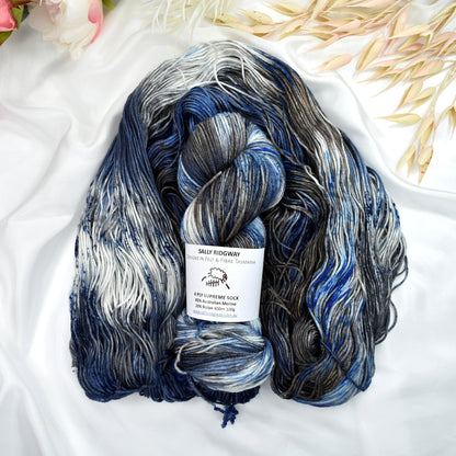 Storm Chaser 4 ply Supreme Sock Yarn Hand Dyed| Sock Yarn | Sally Ridgway | Shop Wool, Felt and Fibre Online