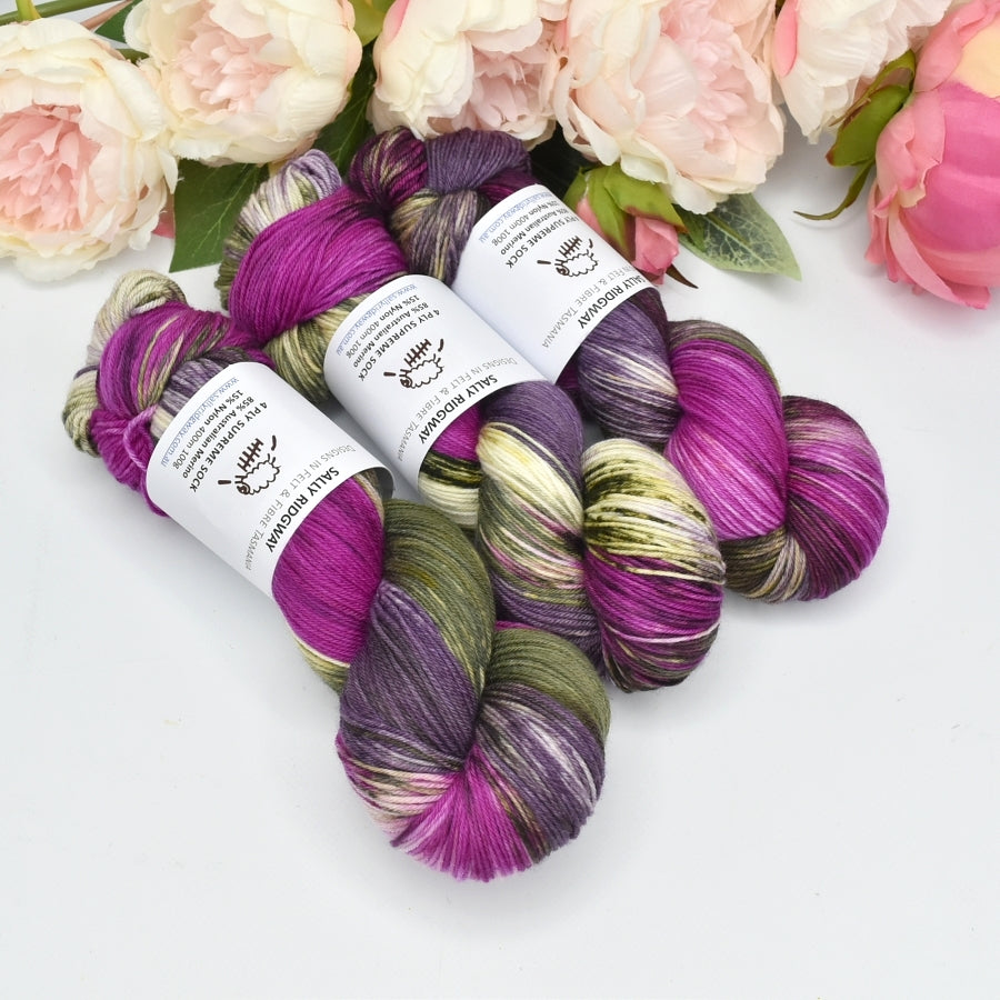 4 ply Supreme Sock Yarn Hand Dyed Vintage Rose 13202| Sock Yarn | Sally Ridgway | Shop Wool, Felt and Fibre Online