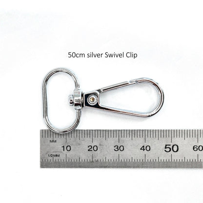 Clips & Rings for Bag Making-Purse Frames-4-25mm x 50mm Silver Swivel Clip-Sally Ridgway Designs in Felt &amp; Fibre
