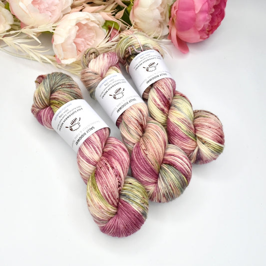 Chintz Bouquet on 8 Ply Superwash 100% Merino Yarn| 8 Ply Superwash Merino Yarn | Sally Ridgway | Shop Wool, Felt and Fibre Online
