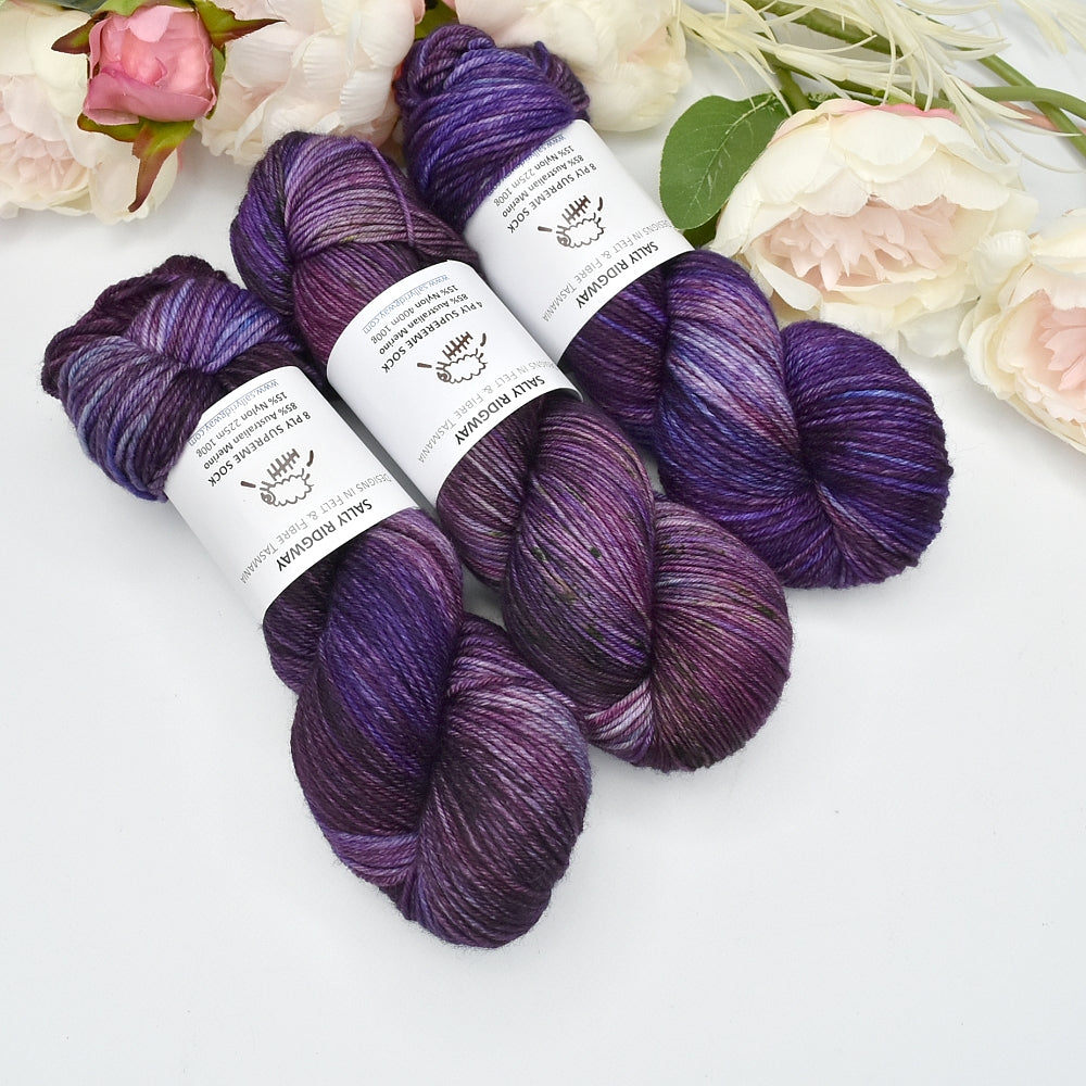 8 ply Supreme Sock in Cyber Grape| 8 Ply Supreme Sock | Sally Ridgway | Shop Wool, Felt and Fibre Online