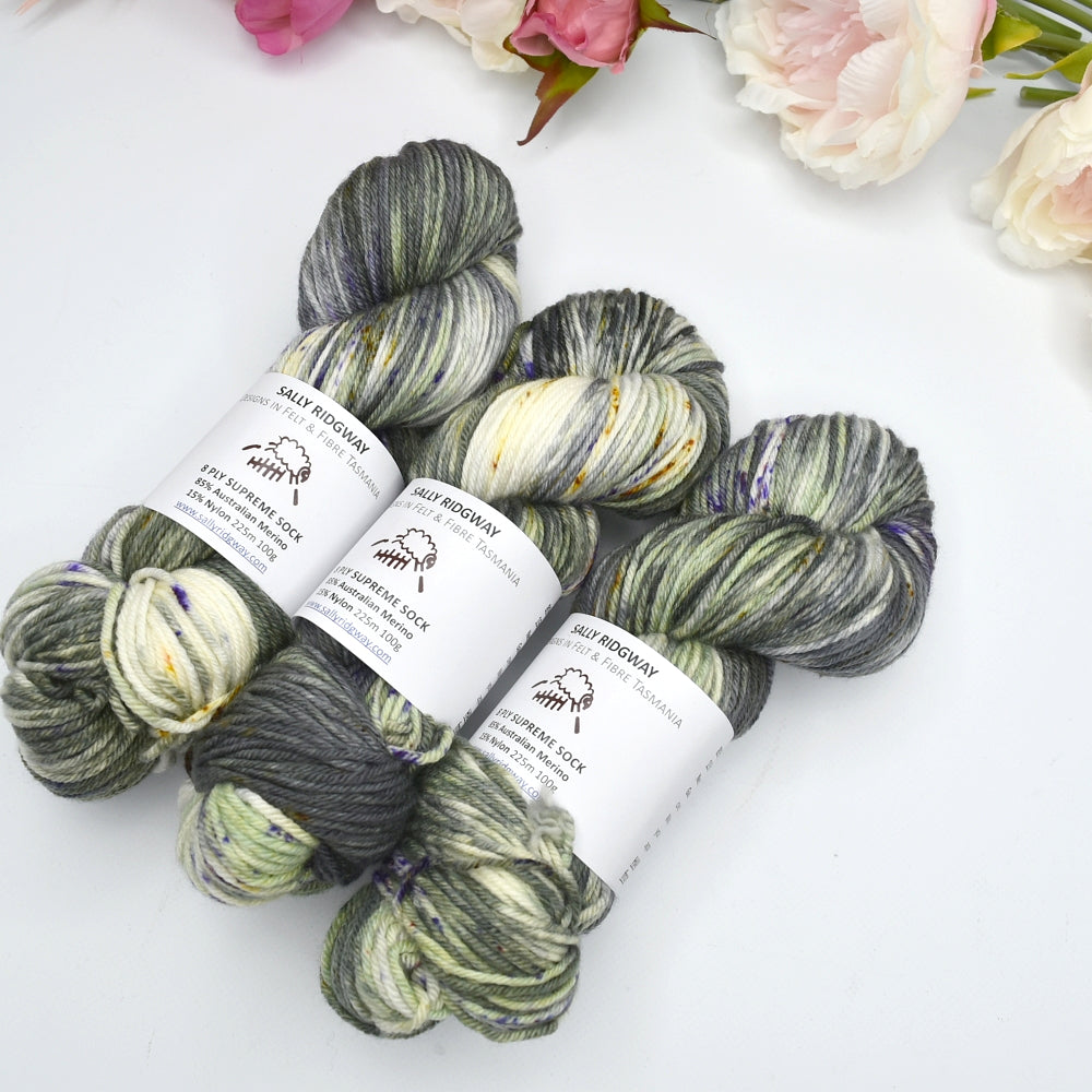 8 ply Supreme Sock in Lost Lichen| 8 Ply Supreme Sock | Sally Ridgway | Shop Wool, Felt and Fibre Online