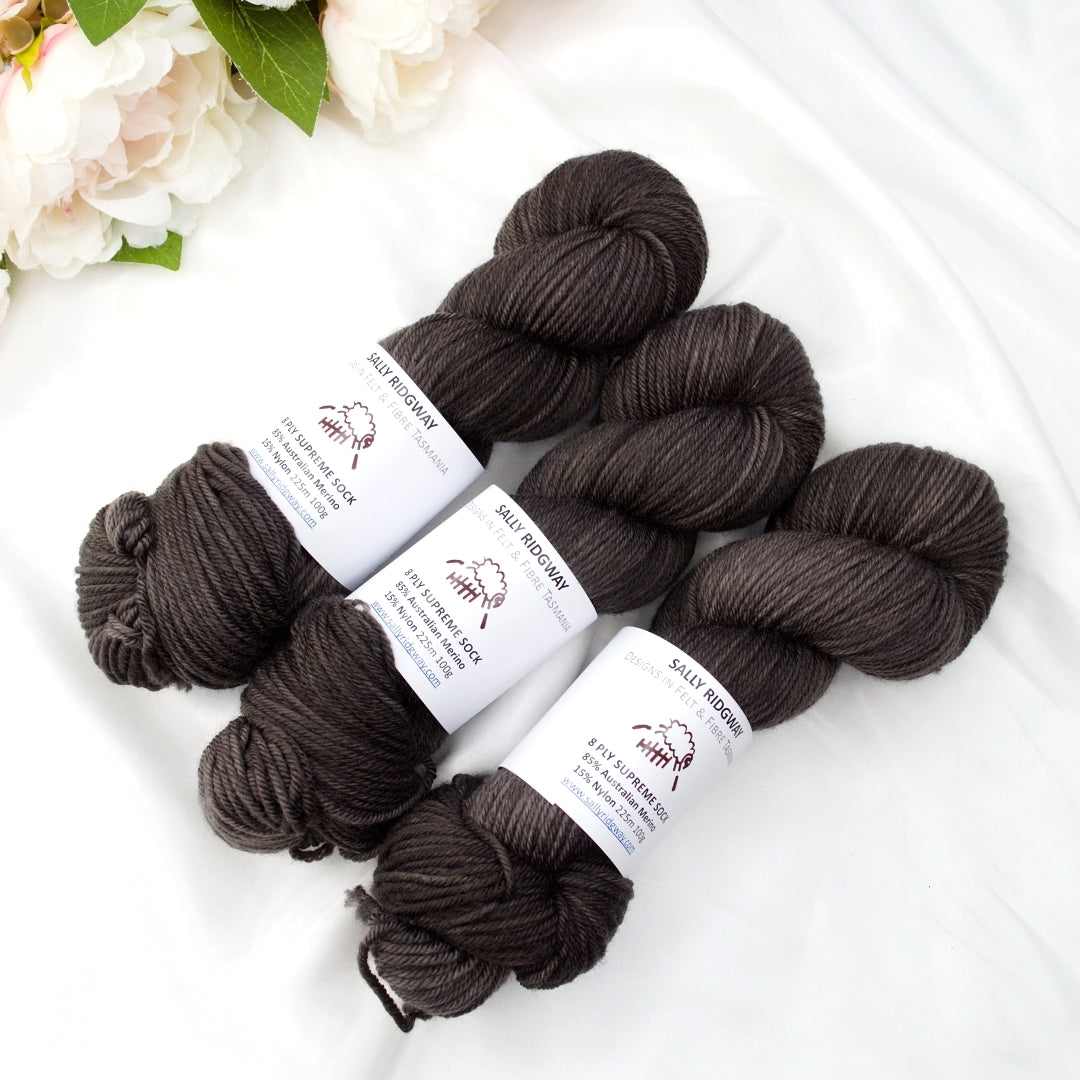 8 ply Supreme Sock in Slate| 8 Ply Supreme Sock | Sally Ridgway | Shop Wool, Felt and Fibre Online