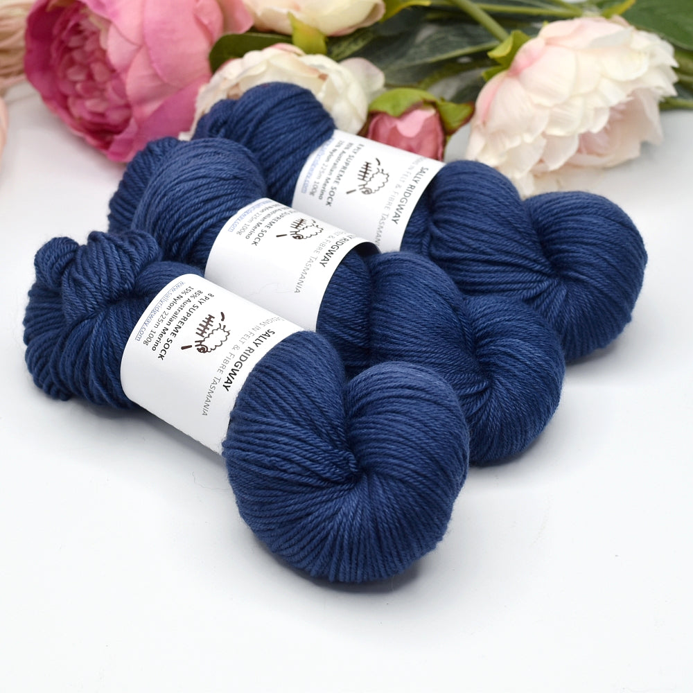 8 ply Supreme Sock in Steel Blue| 8 Ply Supreme Sock | Sally Ridgway | Shop Wool, Felt and Fibre Online