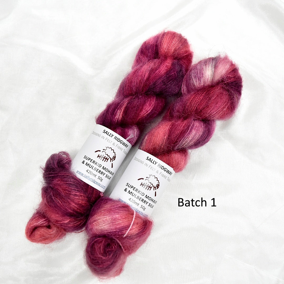 Superkid Mohair & Silk Hand Dyed Blackberry| Mohair Silk | Sally Ridgway | Shop Wool, Felt and Fibre Online