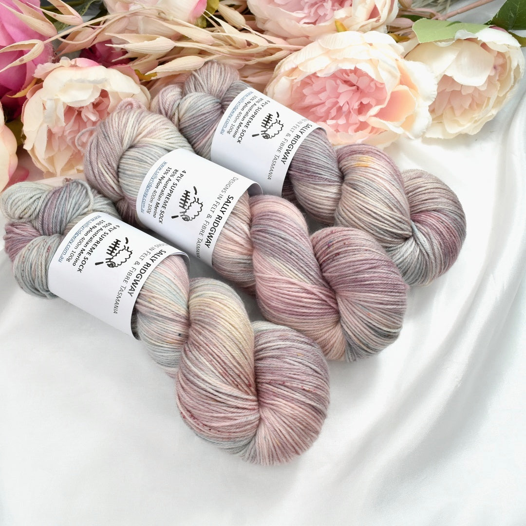 Chantilly 4 ply Supreme Sock Knitting Yarn Hand Dyed-Sock Yarn-2-Sally Ridgway Designs in Felt &amp; Fibre