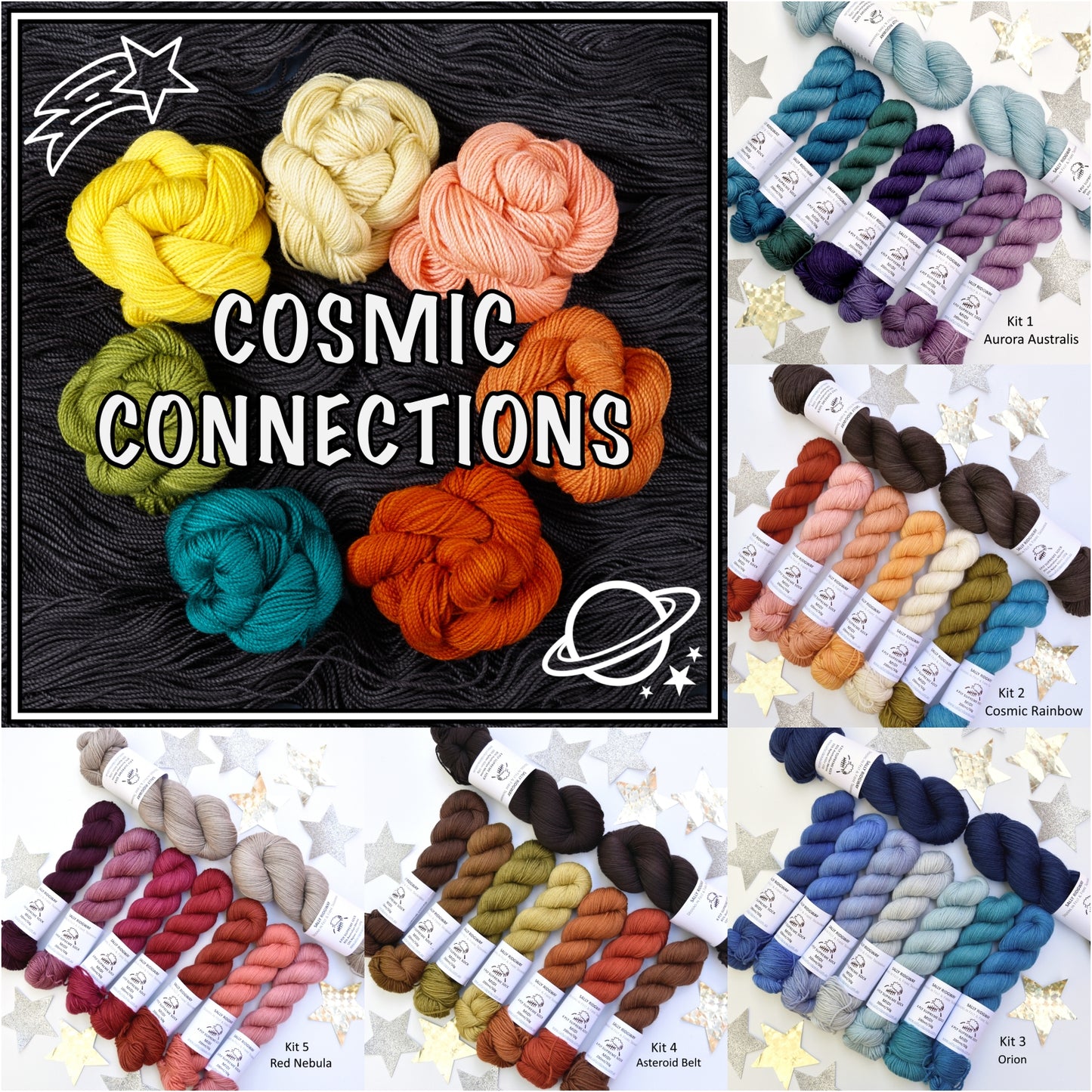 Cosmic Connections MKAL 2025 Yarn Kit 5 - Red Nebula| Sock Yarn | Sally Ridgway | Shop Wool, Felt and Fibre Online