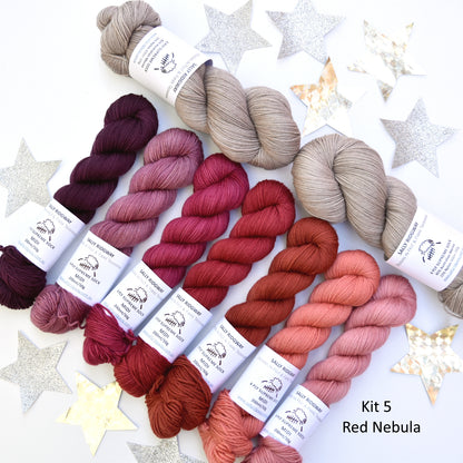 Cosmic Connections MKAL 2025 Yarn Kit 5 - Red Nebula| Sock Yarn | Sally Ridgway | Shop Wool, Felt and Fibre Online