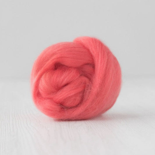 DHG Merino Wool Combed Top - Coral| DHG Wool Tops | Sally Ridgway | Shop Wool, Felt and Fibre Online