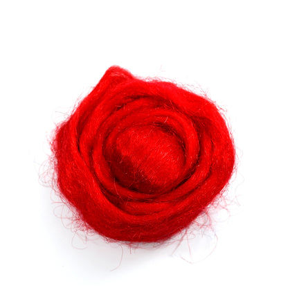 Firestar Fibre Trilobal Nylon Hand Dyed Red Energy| Firestar Fibre | Sally Ridgway | Shop Wool, Felt and Fibre Online