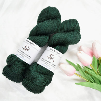 Magnetic Green on 8 Ply Superwash 100% Merino Yarn
