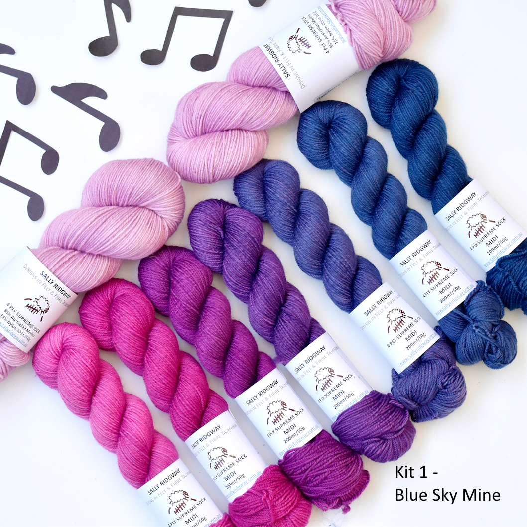 Sky Song MKAL 2026 Yarn Kit 1 - Blue Sky Mine - Sally Ridgway Designs in Felt &amp; Fibre - Australia