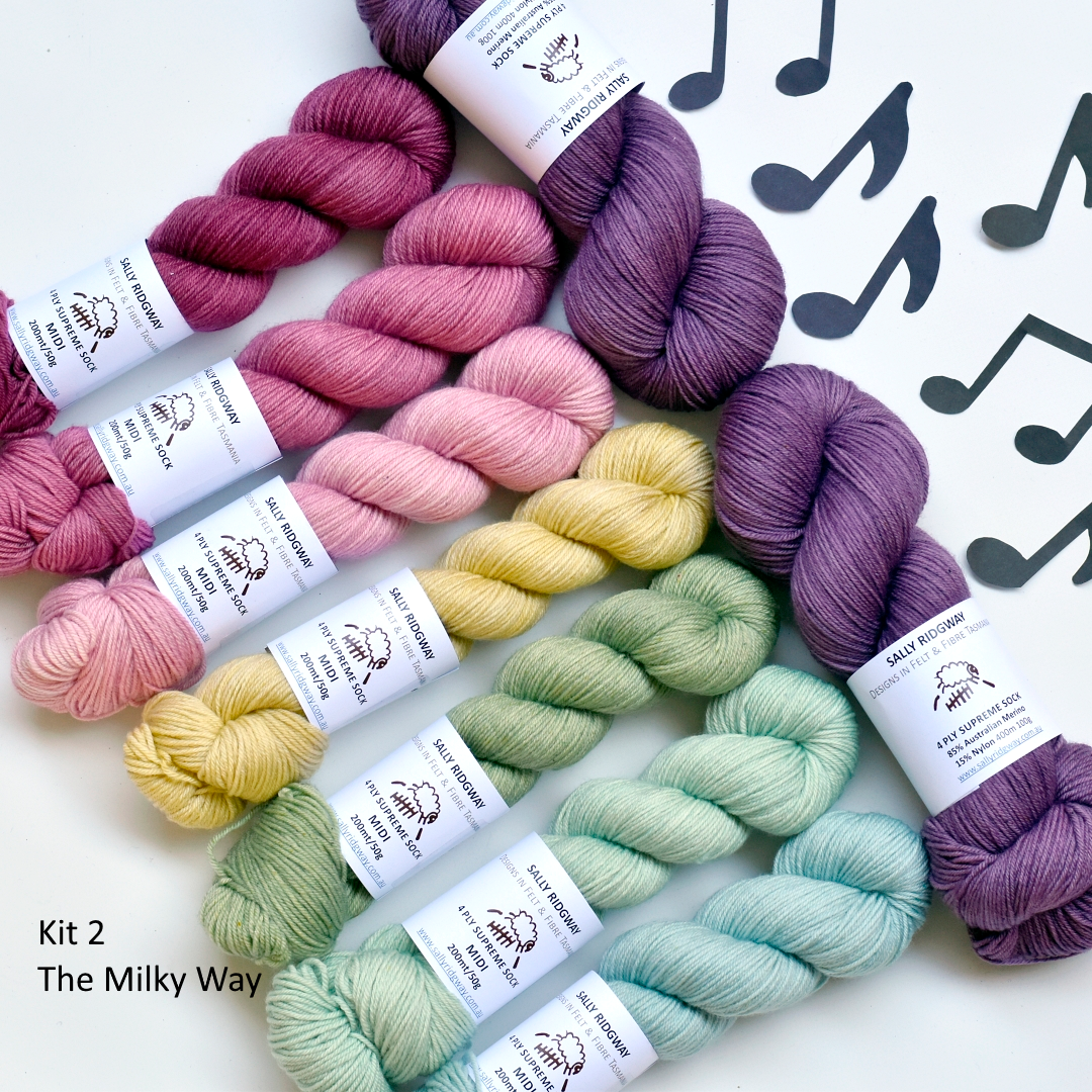 Sky Song MKAL 2026 Yarn Kit 2 - The Milky Way - Sally Ridgway Designs in Felt &amp; Fibre - Australia