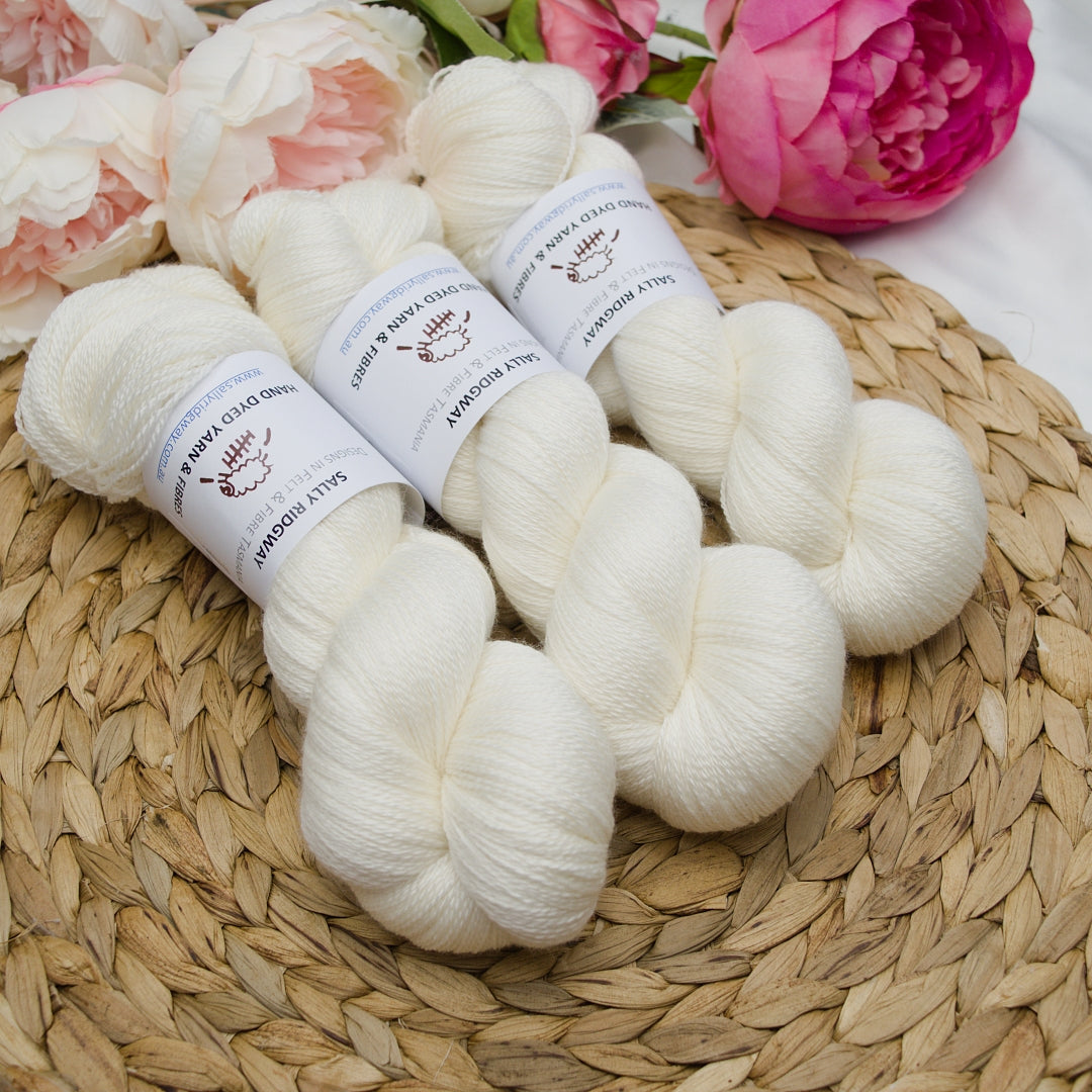 Merino Silk Lace Undyed| Undyed Yarn | Sally Ridgway | Shop Wool, Felt and Fibre Online