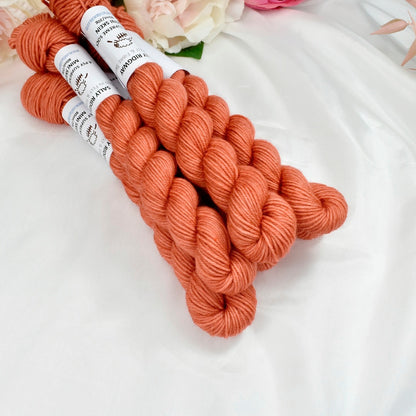 Mini Skeins 4 Ply Supreme Sock Yarn in Apricot Lace-4 Ply Mini Skein-2-Sally Ridgway Designs in Felt &amp; Fibre