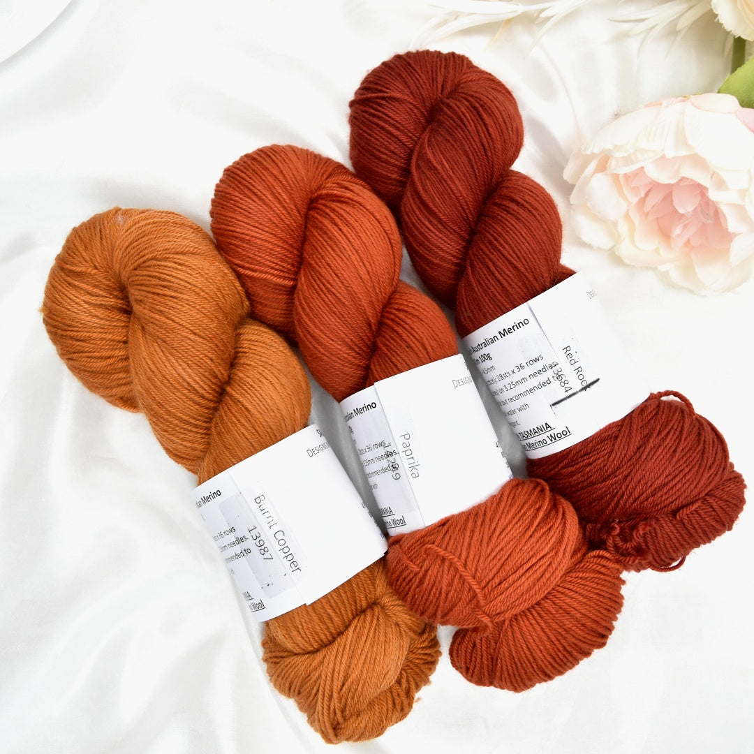 Paprika Hand Dyed 4 ply Supreme Sock Yarn| Sock Yarn | Sally Ridgway | Shop Wool, Felt and Fibre Online