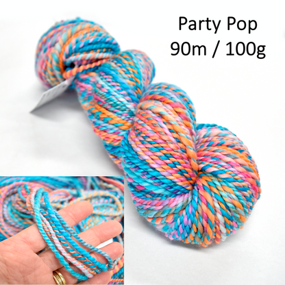 Hand Spun Tasmanian Merino Wool Chunky Yarn - Mixed Colours| Hand Spun Yarn | Sally Ridgway | Shop Wool, Felt and Fibre Online
