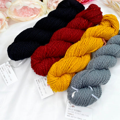 Handspun Australian Corriedale Mixed Colours-Hand Spun Yarn-1-Ash Grey 70m / 75g-Sally Ridgway Designs in Felt &amp; Fibre