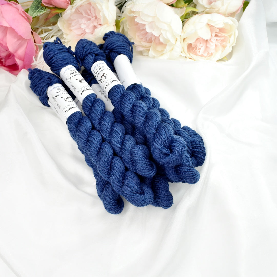 8 Ply Supreme Sock Mini Skein in Steel Blue| 8 Ply Mini Skeins | Sally Ridgway | Shop Wool, Felt and Fibre Online