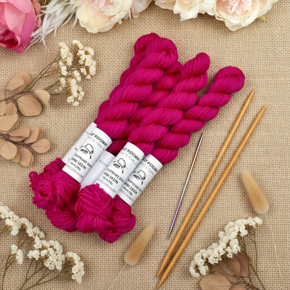 8 Ply Supreme Sock Mini Skein in Hot Pink-8 Ply Mini Skeins-3-Sally Ridgway Designs in Felt &amp; Fibre