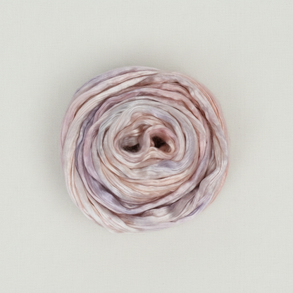 Mulberry Silk Roving Hand Dyed Pink Champagne