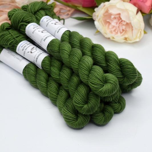Mini Skeins 4 Ply Supreme Sock Yarn Green Capsicum| Mini Skeins | Sally Ridgway | Shop Wool, Felt and Fibre Online