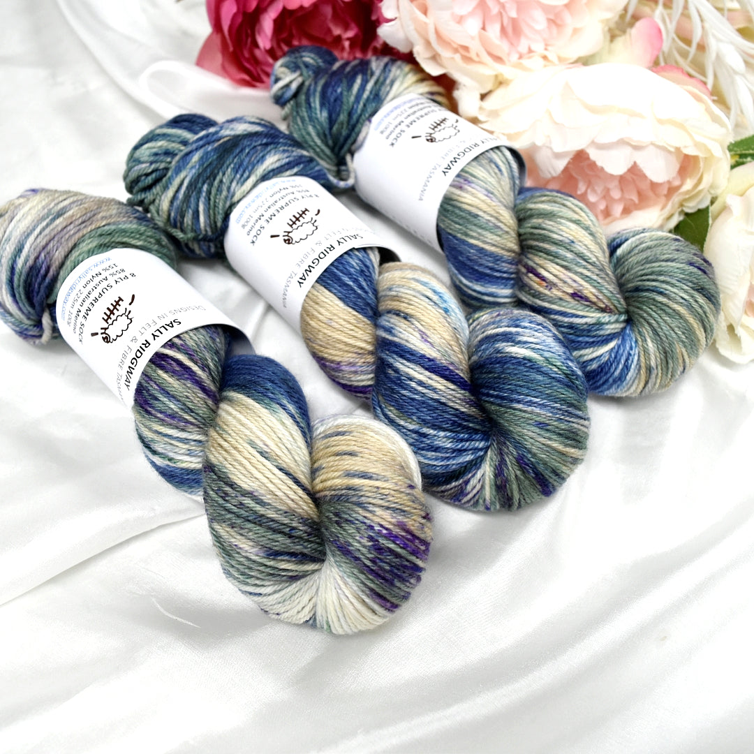 8 Ply Supreme Sock in Stormy Sea| 8 Ply Supreme Sock | Sally Ridgway | Shop Wool, Felt and Fibre Online