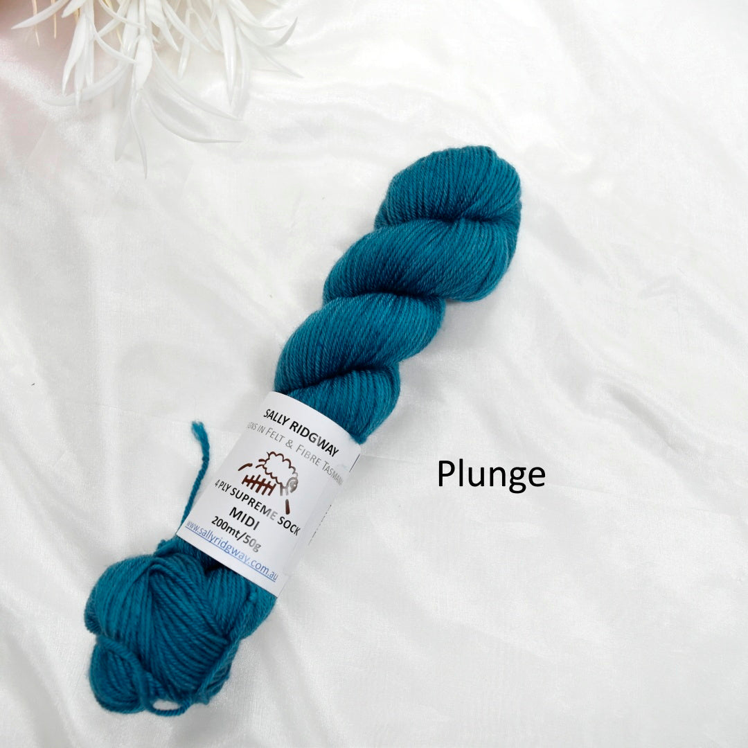 Billabong 50g 4 Ply Supreme Sock Midi Half Skein| 4 Ply Midi Skeins | Sally Ridgway | Shop Wool, Felt and Fibre Online
