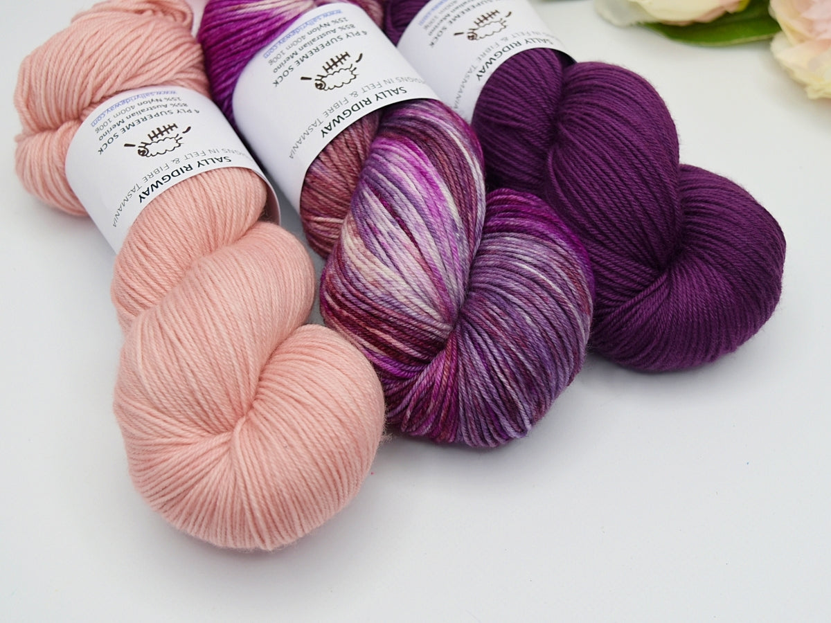 Venezia Shawl Yarn Kit in Flower Boxes| Sock Yarn | Sally Ridgway | Shop Wool, Felt and Fibre Online