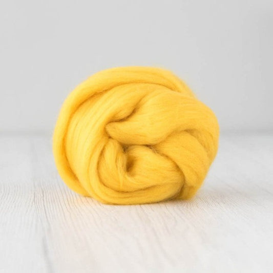DHG Merino Wool Combed Top / Roving - Yolk Yellow| DHG Wool Tops | Sally Ridgway | Shop Wool, Felt and Fibre Online