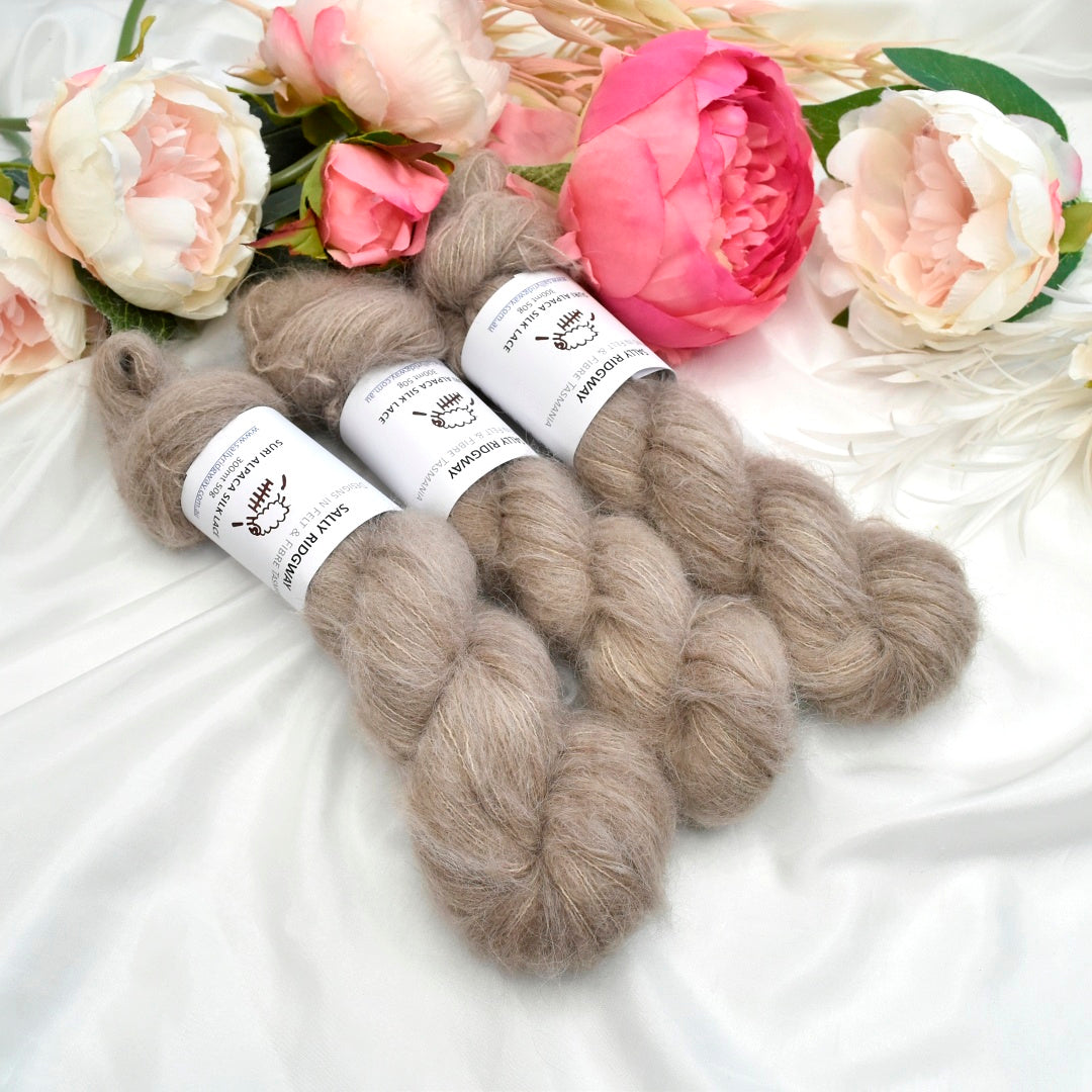 Antiquity Brushed Suri Alpaca Silk Lace Hand Dyed| Suri Silk Lace | Sally Ridgway | Shop Wool, Felt and Fibre Online