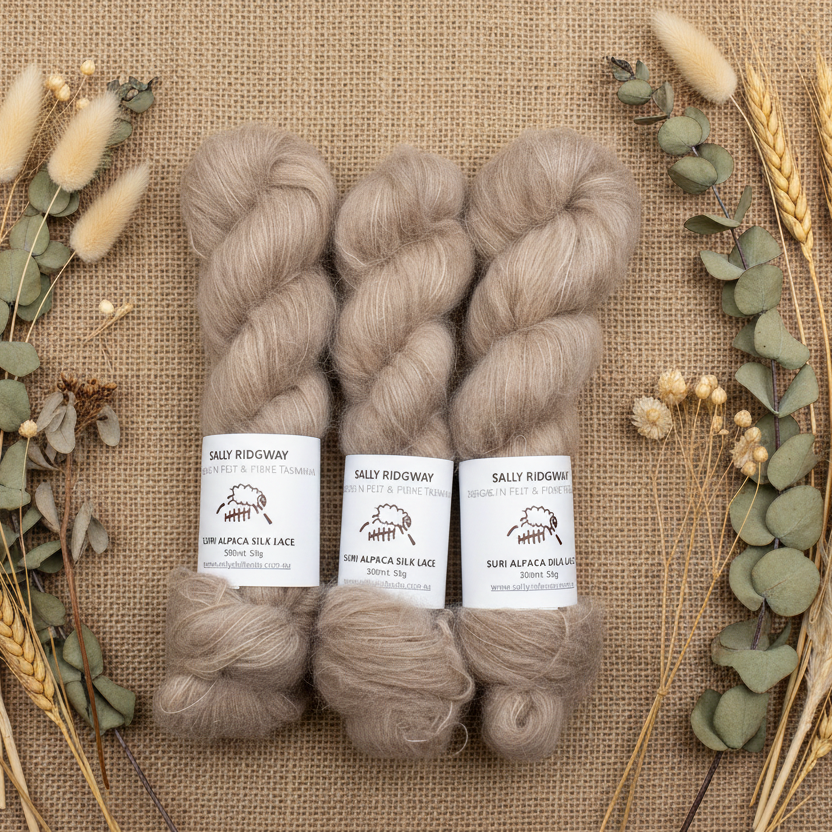 Antiquity Brushed Suri Alpaca Silk Lace Hand Dyed| Suri Silk Lace | Sally Ridgway | Shop Wool, Felt and Fibre Online