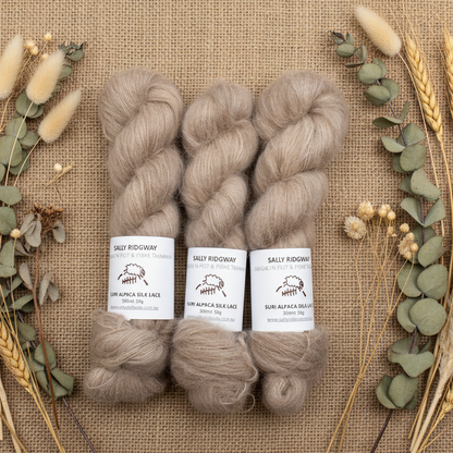 Antiquity Brushed Suri Alpaca Silk Lace Hand Dyed| Suri Silk Lace | Sally Ridgway | Shop Wool, Felt and Fibre Online