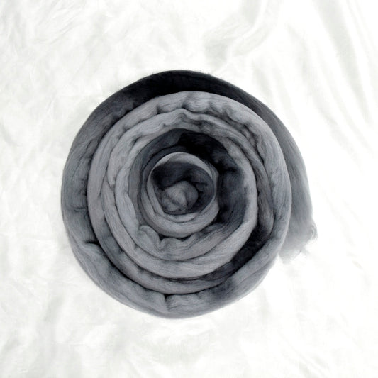 Ash Grey Tasmanian Merino Wool Combed Top| Merino Wool Tops | Sally Ridgway | Shop Wool, Felt and Fibre Online