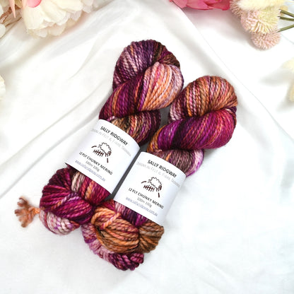 Auburn Crush on 12 ply Chunky Merino| Chunky Yarn | Sally Ridgway | Shop Wool, Felt and Fibre Online