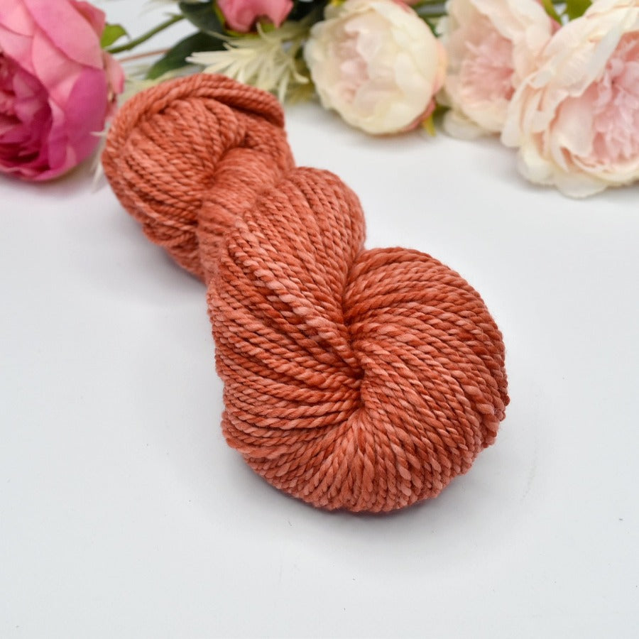 Hand Spun Australian Merino Wool Chunky Yarn Apricot Orange 12005| Hand Spun Yarn | Sally Ridgway | Shop Wool, Felt and Fibre Online