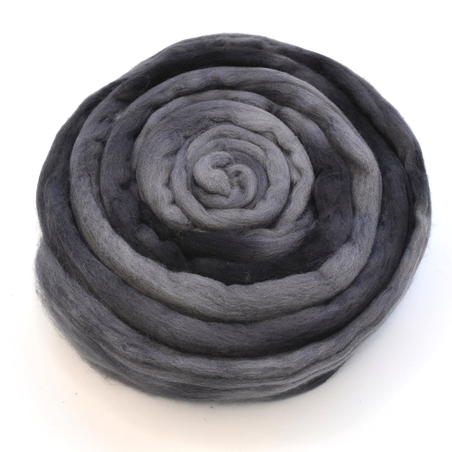 Tasmanian Merino Wool Combed Top Hand Dyed Charcoal| Merino Wool Tops | Sally Ridgway | Shop Wool, Felt and Fibre Online