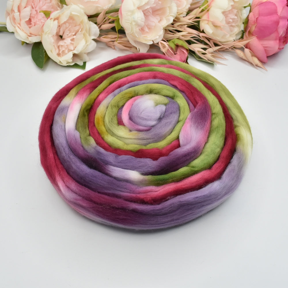 Tasmanian Merino Wool Combed Top Hand Dyed Vintage Rose| Merino Wool Tops | Sally Ridgway | Shop Wool, Felt and Fibre Online