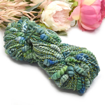 Beehive Hand Spun Art Yarn - Teal Green| Hand Spun Yarn | Sally Ridgway | Shop Wool, Felt and Fibre Online