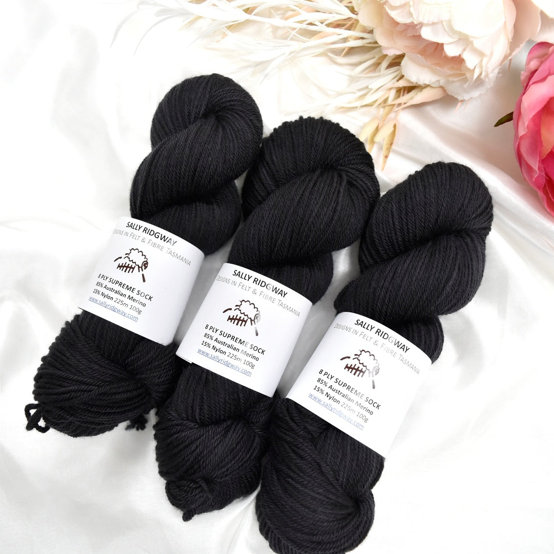 8 Ply Supreme Sock hand dyed knitting yarn | 8 Ply Supreme Sock | Sally Ridgway | Shop Wool, Felt and Fibre Online