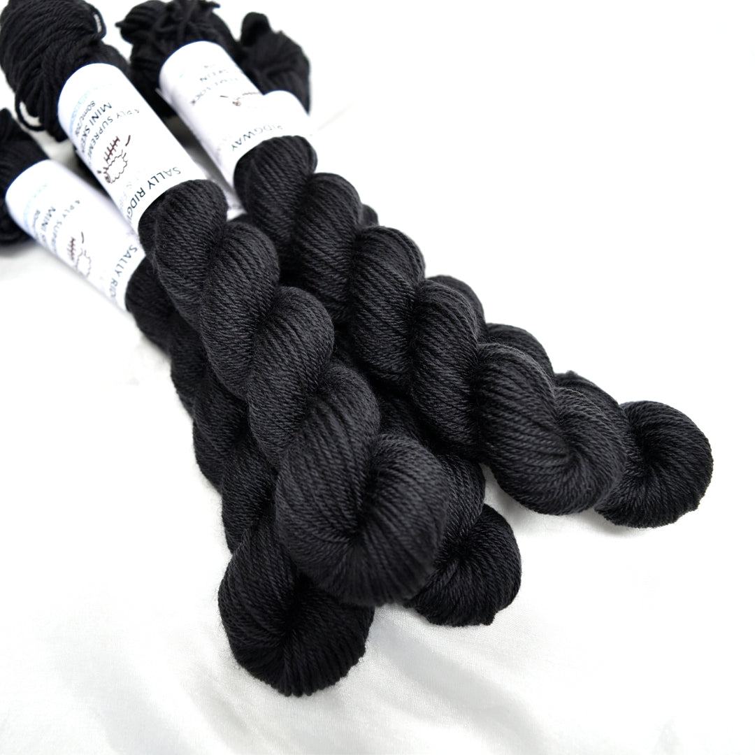 Mini Skeins 4 Ply Supreme Sock Yarn Soot| 4 Ply Mini Skein | Sally Ridgway | Shop Wool, Felt and Fibre Online