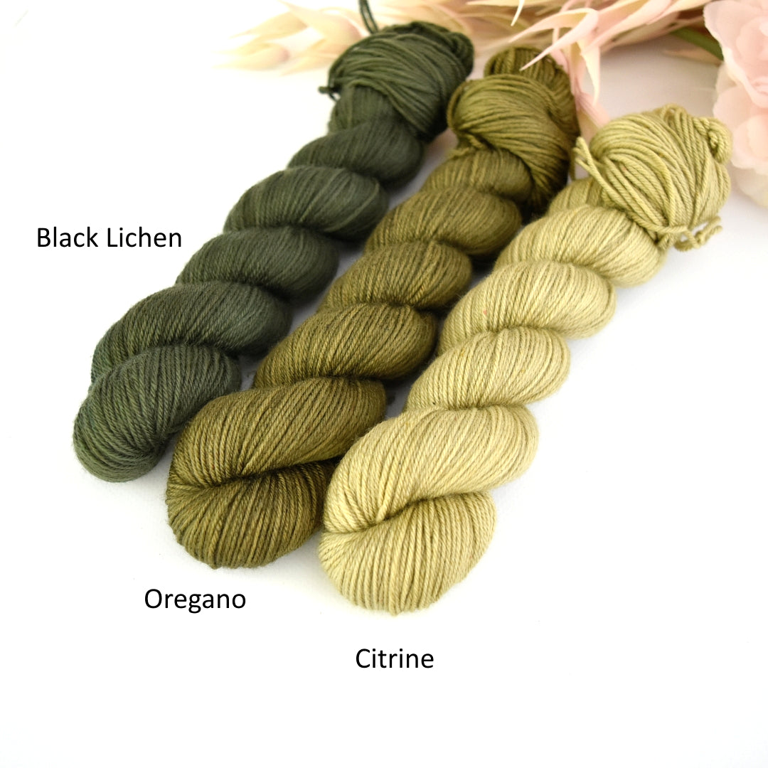 Black Lichen 50g Midi Half Skein-4 Ply Midi Skeins-3-Sally Ridgway Designs in Felt &amp; Fibre