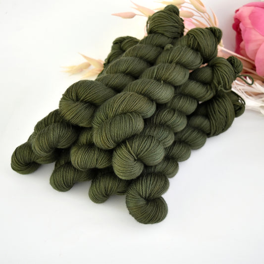 Black Lichen 50g Midi Half Skein| 4 Ply Midi Skeins | Sally Ridgway | Shop Wool, Felt and Fibre Online