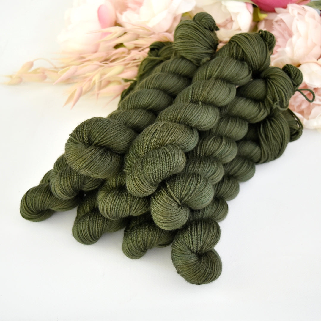 Black Lichen 50g Midi Half Skein| 4 Ply Midi Skeins | Sally Ridgway | Shop Wool, Felt and Fibre Online