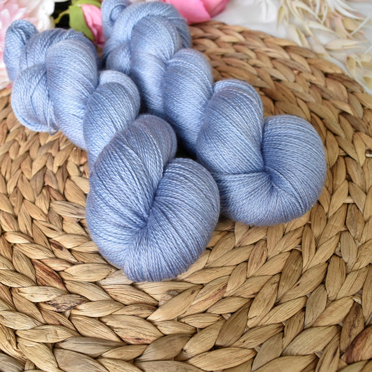 Blue Glaze on Merino Silk Lace| Merino Silk Lace | Sally Ridgway | Shop Wool, Felt and Fibre Online