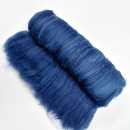 Tasmanian Merino Wool Carded Batts Hand Dyed Steel Blue