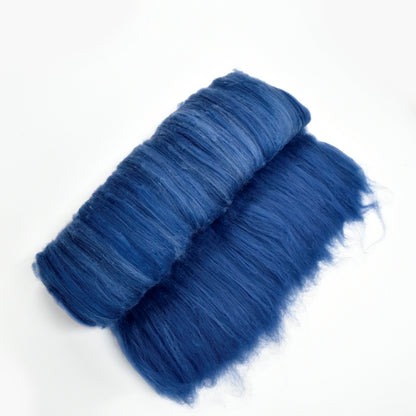 Tasmanian Merino Wool Carded Batts Hand Dyed Steel Blue