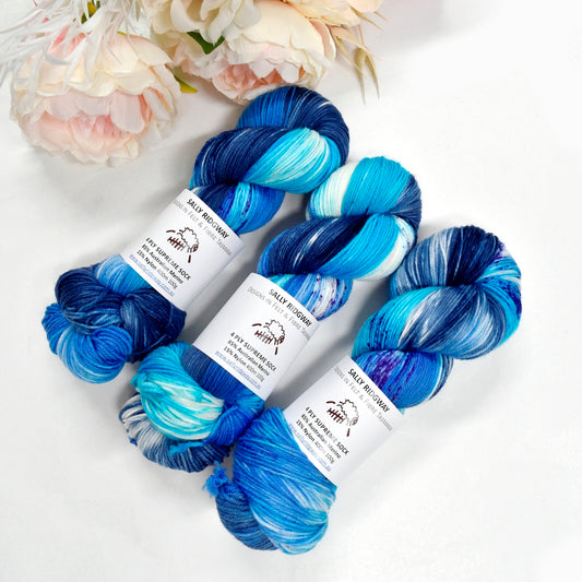 4 ply Supreme Sock Yarn Hand Dyed Galaxy| Sock Yarn | Sally Ridgway | Shop Wool, Felt and Fibre Online
