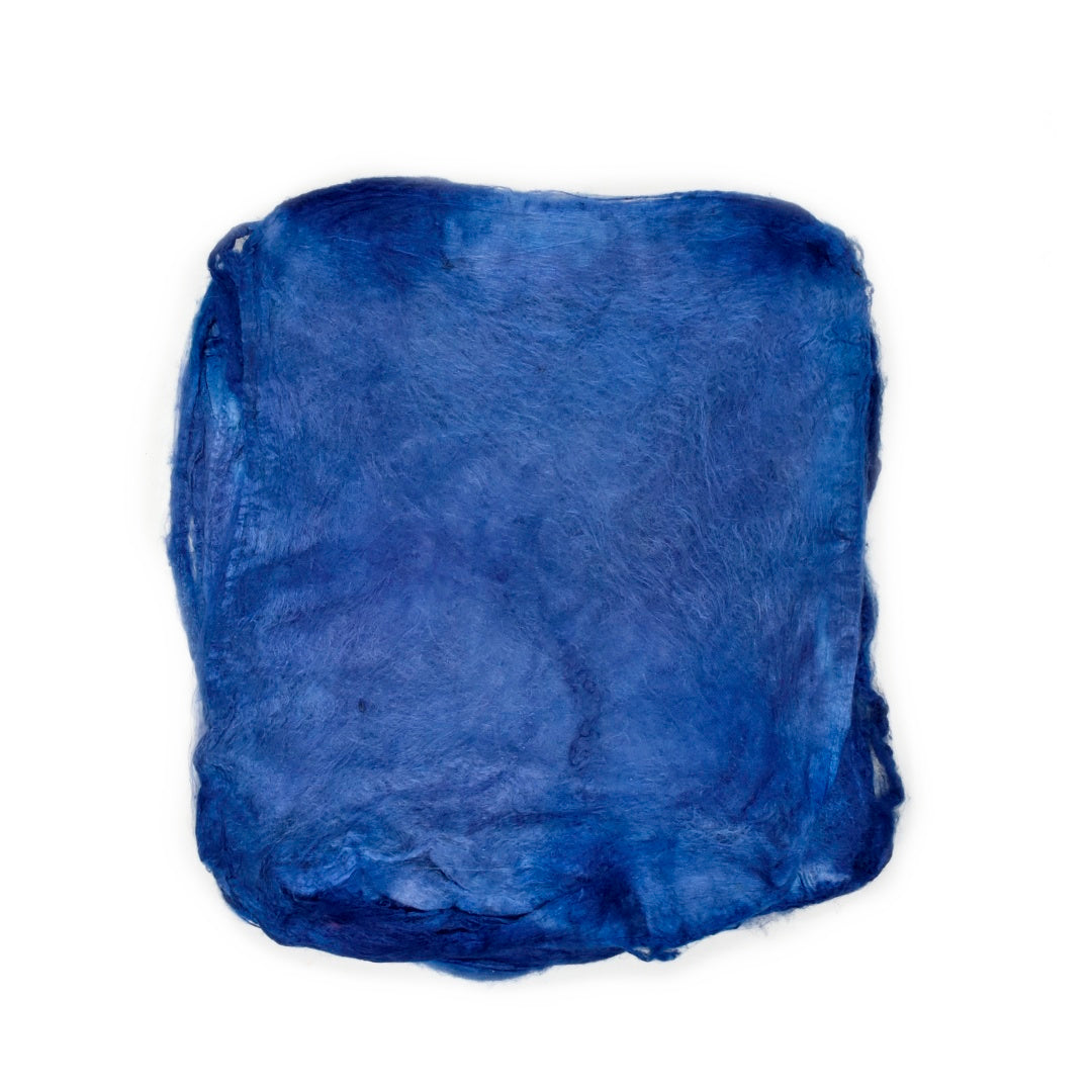 Mulberry Silk Hankies Hand Dyed Steel Blue| Silk Hankies | Sally Ridgway | Shop Wool, Felt and Fibre Online